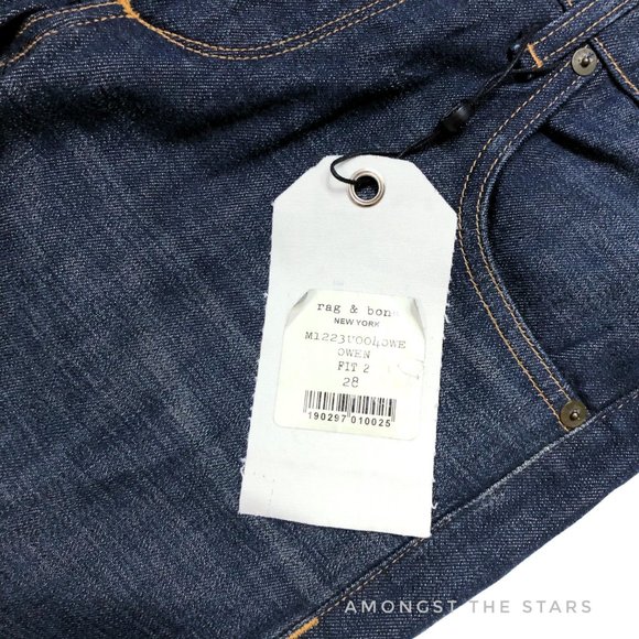 rag & bone Fit 2 Owen Dark Blue Wash Slim Jeans - Picture 7 of 10